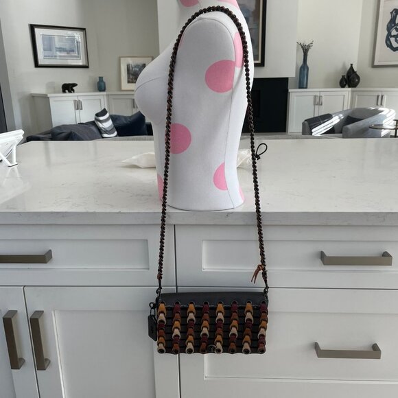 Coach Dinky Tabby Genuine Leather Shoulder Bag Brown/Tan/Cream/Burg Sz OS NWT - Picture 9 of 12